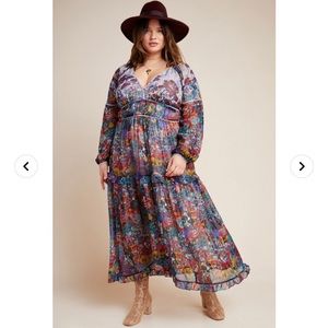 Anthropologie Maeve Annabella Maxi Long Sleeve Dress